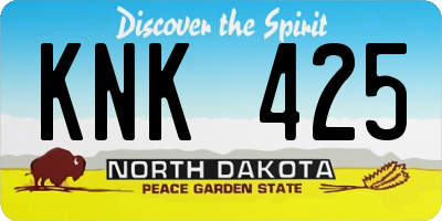 ND license plate KNK425