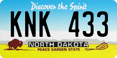 ND license plate KNK433