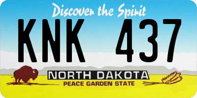 ND license plate KNK437