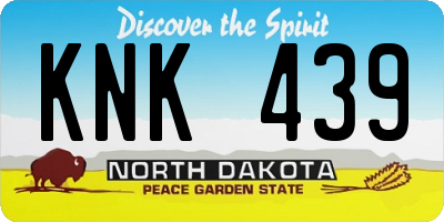 ND license plate KNK439