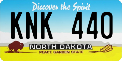 ND license plate KNK440