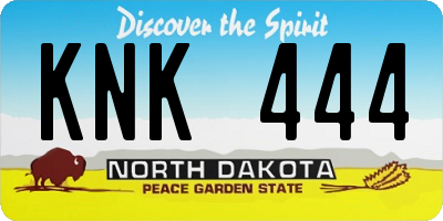 ND license plate KNK444