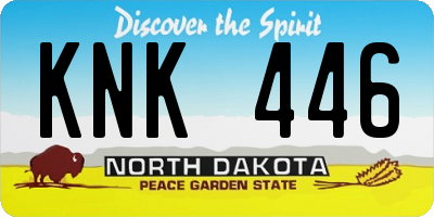 ND license plate KNK446