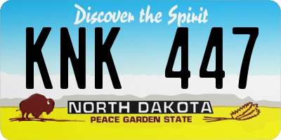 ND license plate KNK447