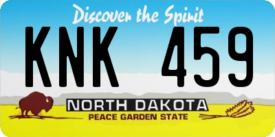 ND license plate KNK459