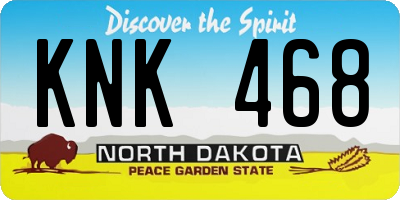 ND license plate KNK468