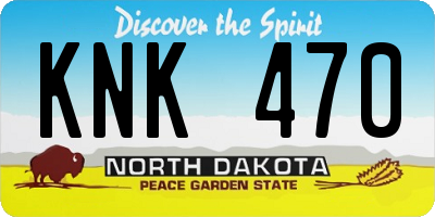 ND license plate KNK470