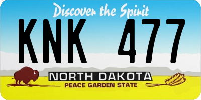ND license plate KNK477