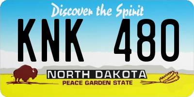 ND license plate KNK480