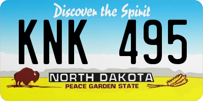 ND license plate KNK495
