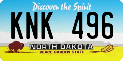 ND license plate KNK496
