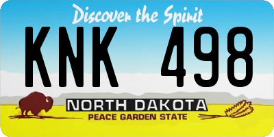 ND license plate KNK498