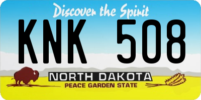 ND license plate KNK508