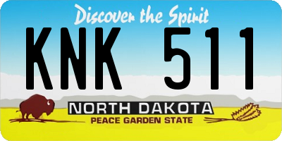 ND license plate KNK511
