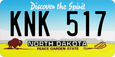 ND license plate KNK517