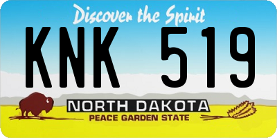 ND license plate KNK519