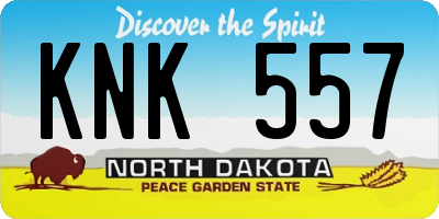 ND license plate KNK557