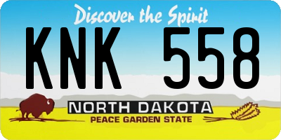ND license plate KNK558