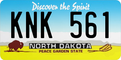 ND license plate KNK561