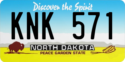 ND license plate KNK571