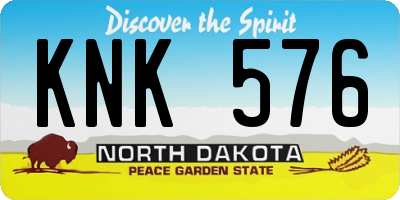 ND license plate KNK576