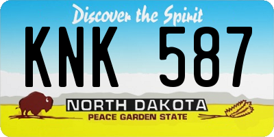 ND license plate KNK587