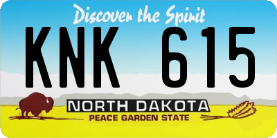 ND license plate KNK615