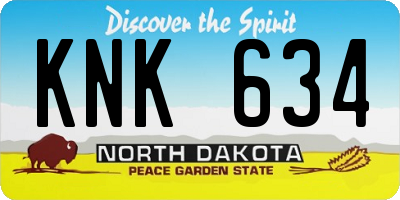 ND license plate KNK634