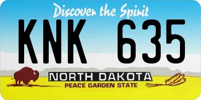 ND license plate KNK635
