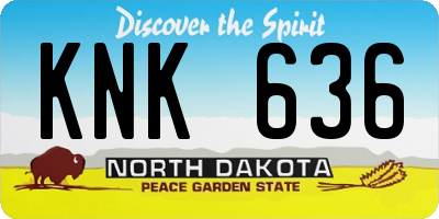 ND license plate KNK636