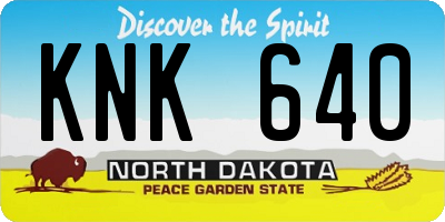 ND license plate KNK640