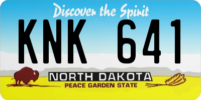 ND license plate KNK641