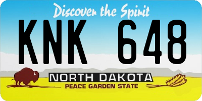 ND license plate KNK648