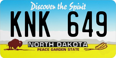 ND license plate KNK649