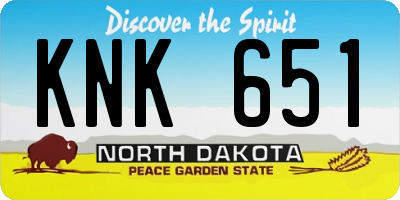 ND license plate KNK651