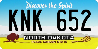 ND license plate KNK652