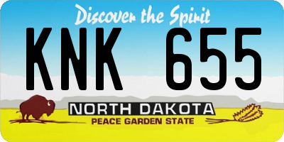 ND license plate KNK655