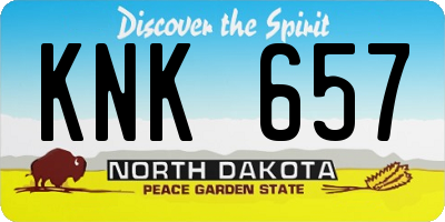 ND license plate KNK657