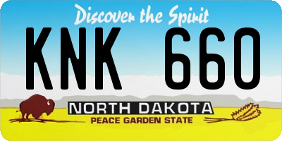 ND license plate KNK660