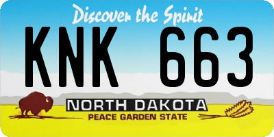 ND license plate KNK663