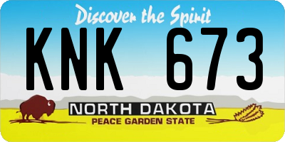 ND license plate KNK673