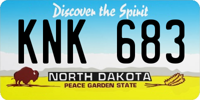 ND license plate KNK683