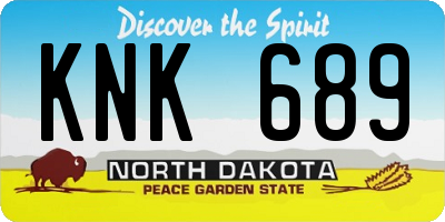 ND license plate KNK689