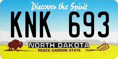 ND license plate KNK693