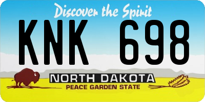 ND license plate KNK698