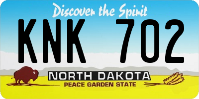 ND license plate KNK702
