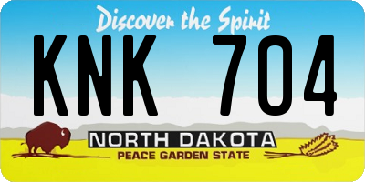 ND license plate KNK704