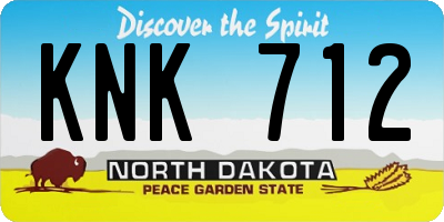 ND license plate KNK712