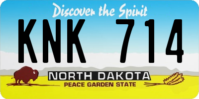 ND license plate KNK714