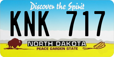 ND license plate KNK717